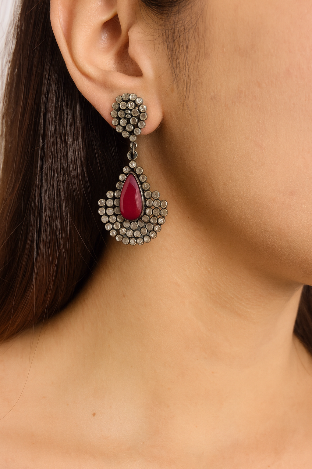 Ruhani Ruby Drops Earring