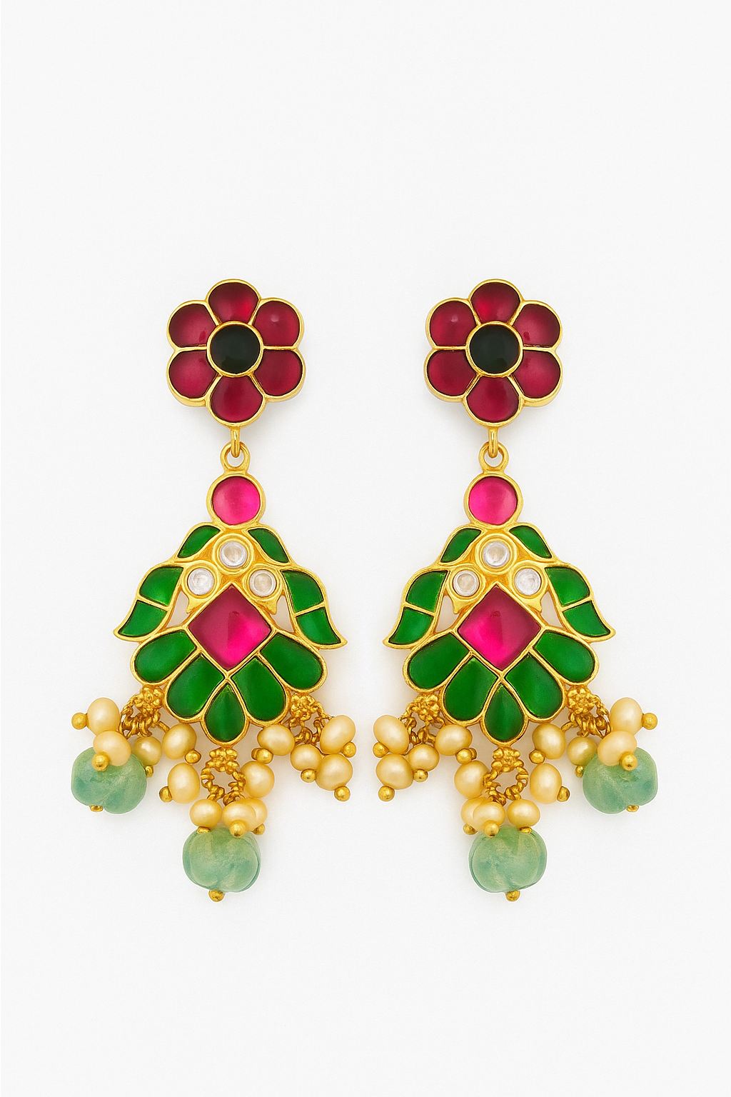 Gulmohar dangler Silver Earrings