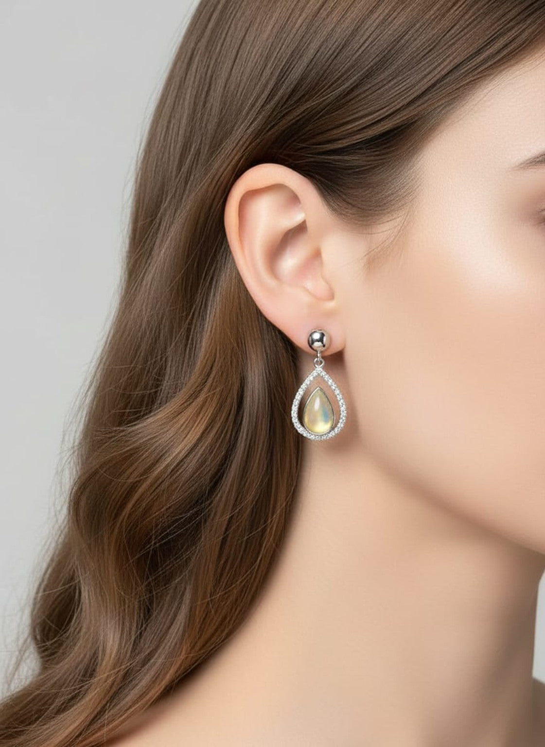 Moonveil Pear Drop Earrings