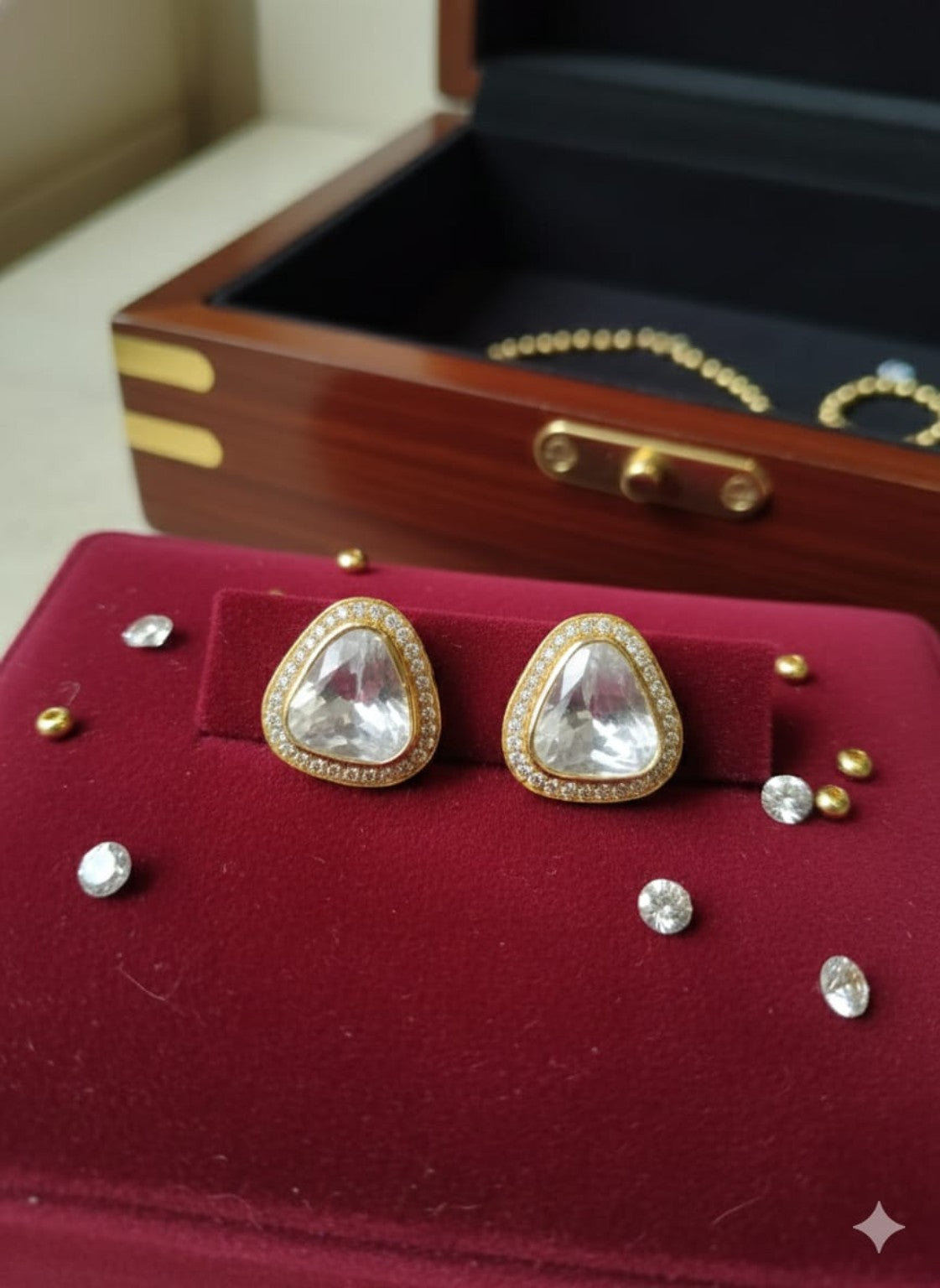Aurora Teardrop Halo Studs