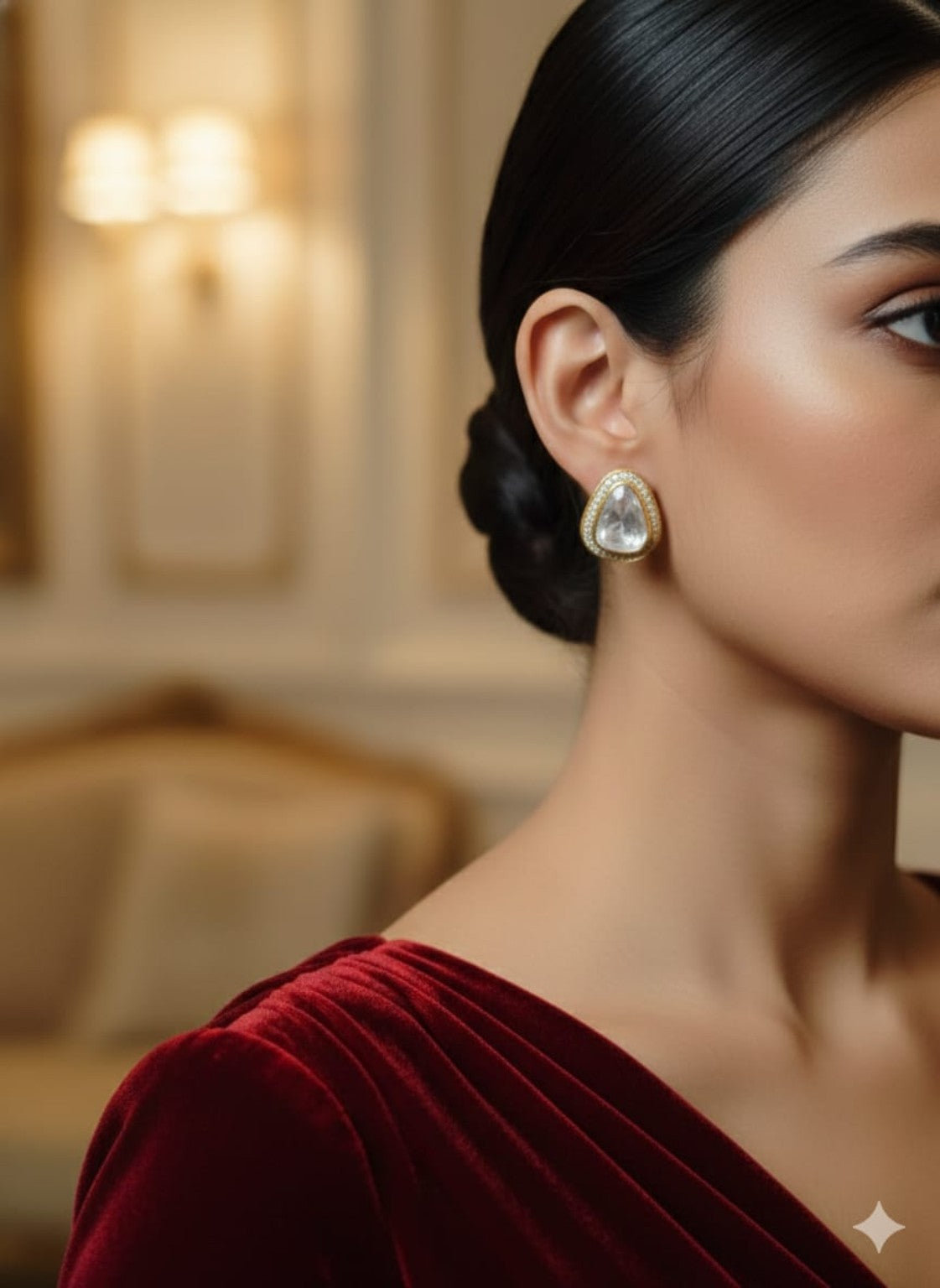 Aurora Teardrop Halo Studs