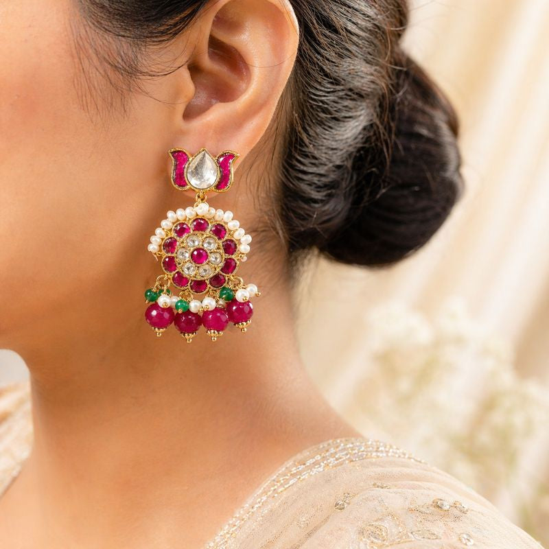 Rang Mahal Floral Drop Earrings