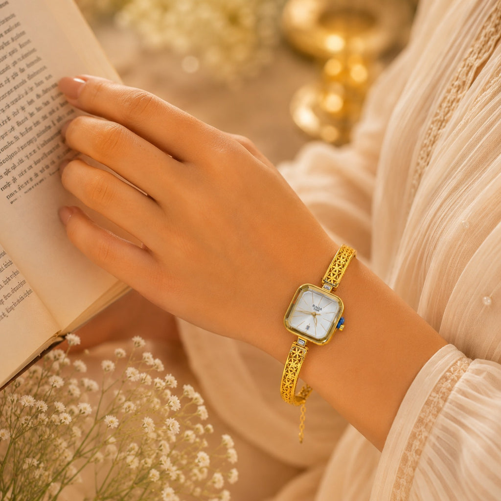 Trivika Gold Bracelet Watch
