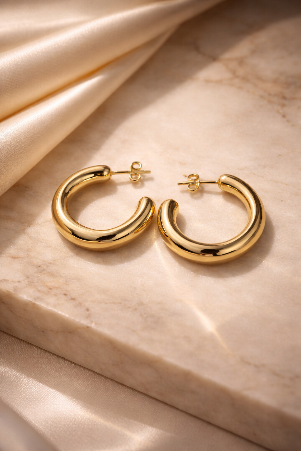 Chunky Gold Hoop Earrings