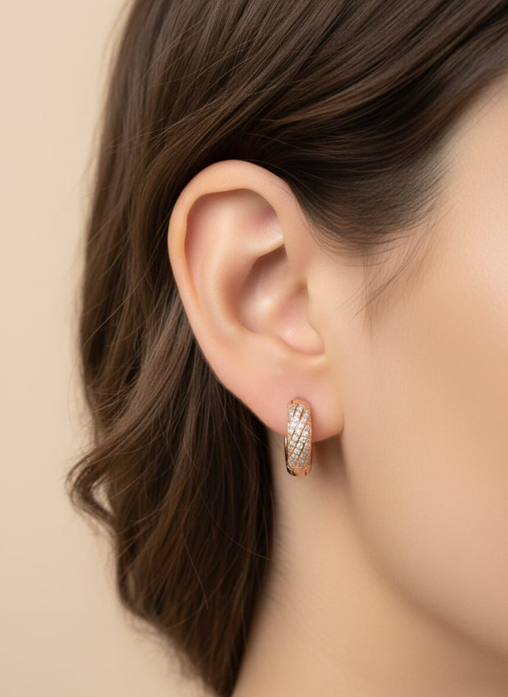 Rosé Lumière Huggie Hoops