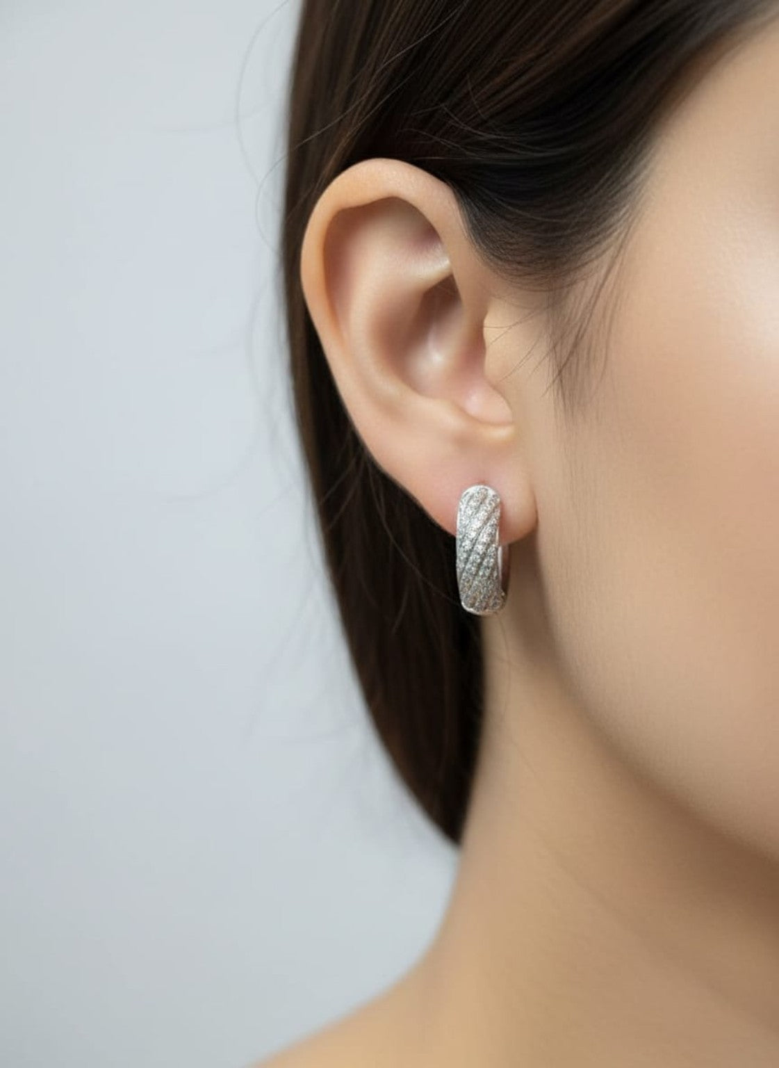 Silver Frost Huggie Hoops