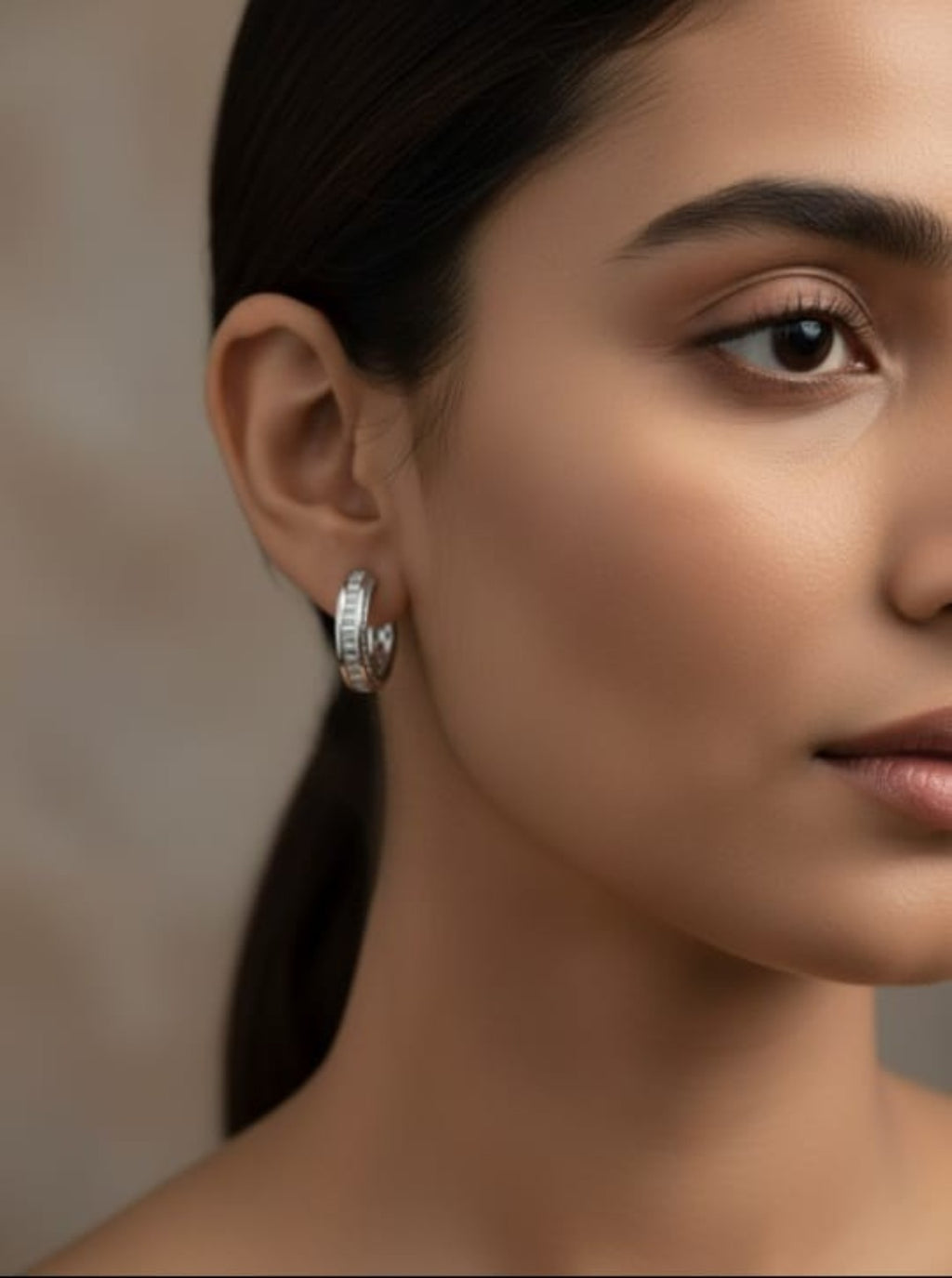 Rosé Lumière Huggie Hoops