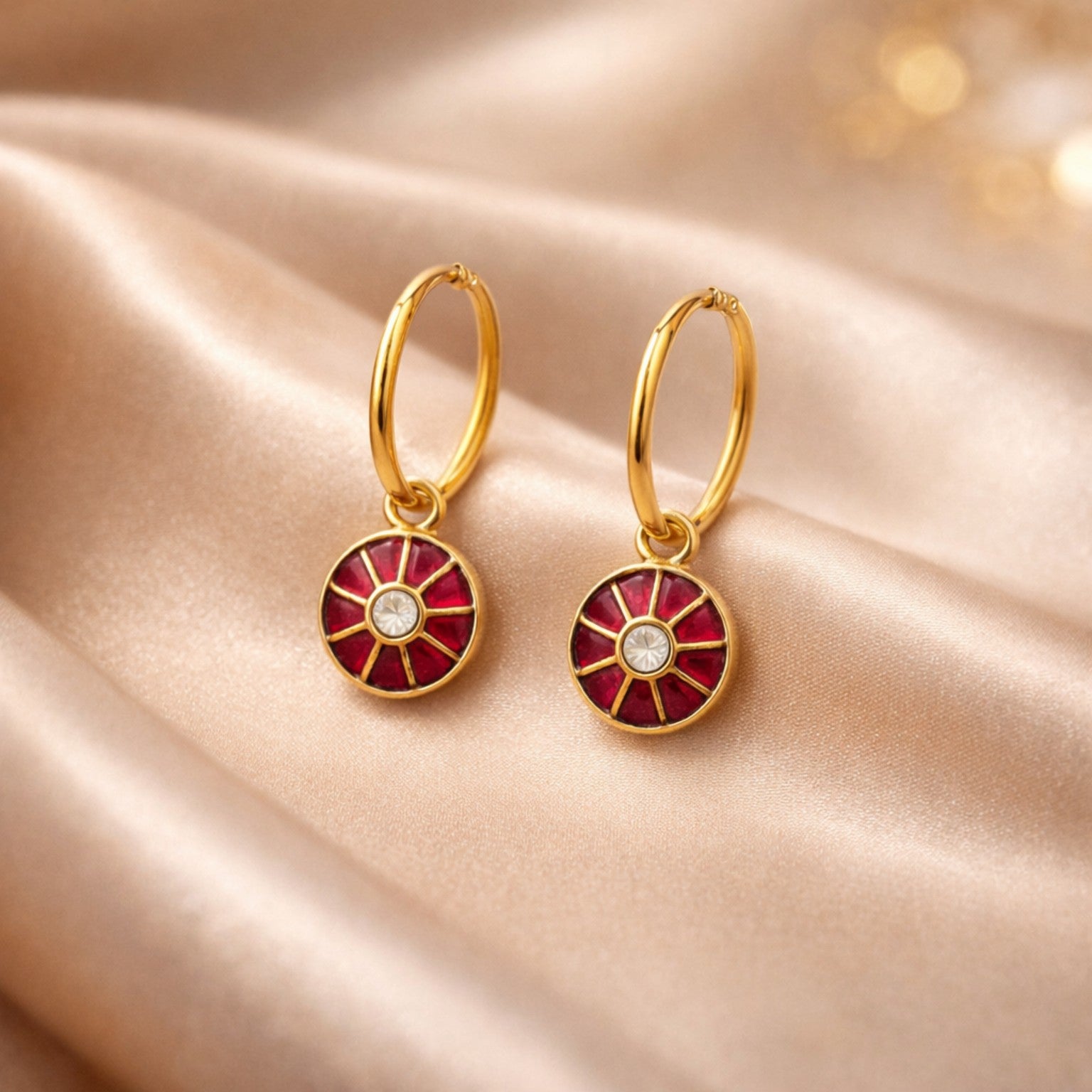 Ruby Sunburst Hoop