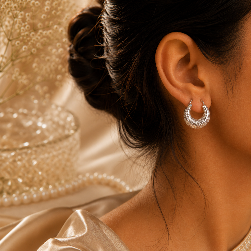 Aarini Silver Hoops