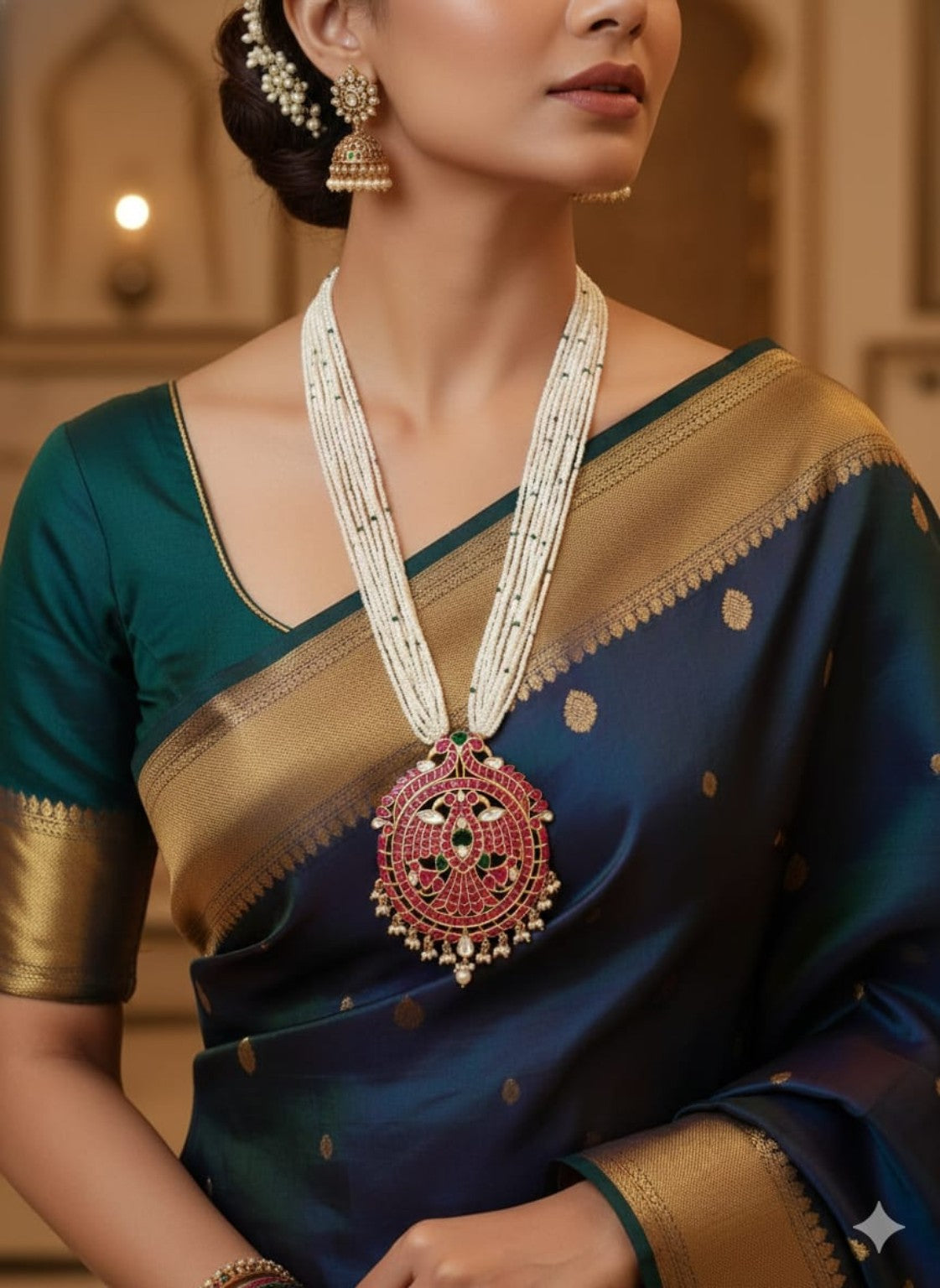 Mayura Rani Pearl Kundan Haram