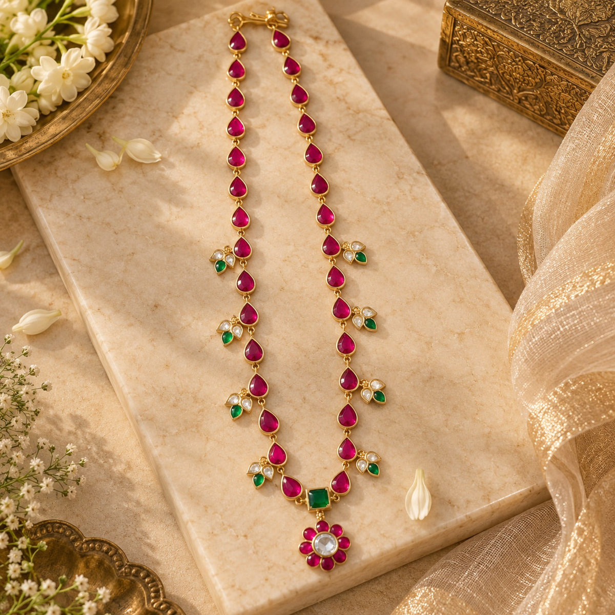 Rani Teardrop Kundan Haram