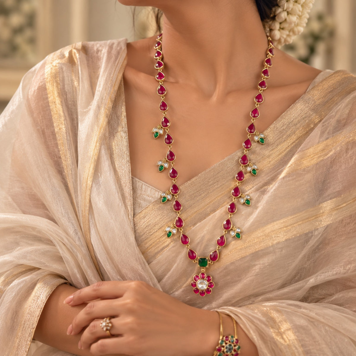 Rani Teardrop Kundan Haram