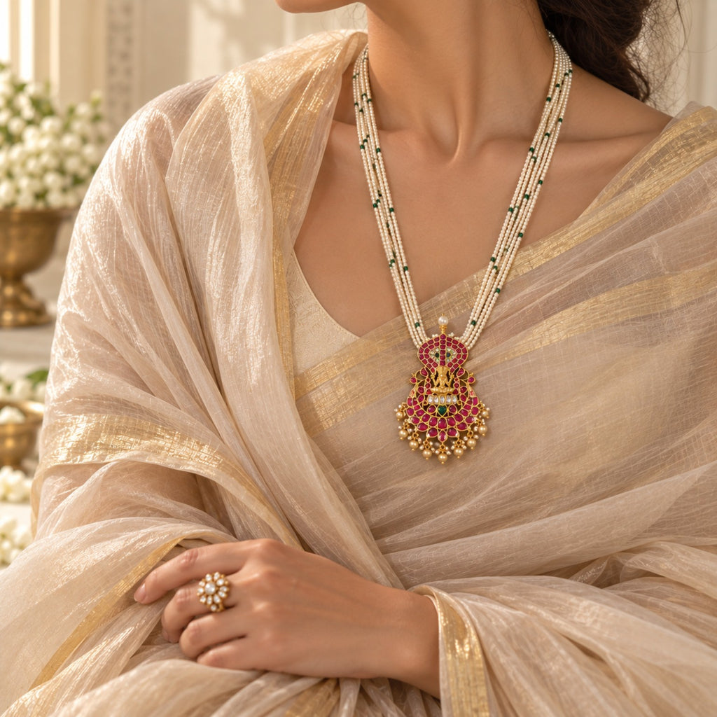 Lakshmi Kundan Temple Pendant