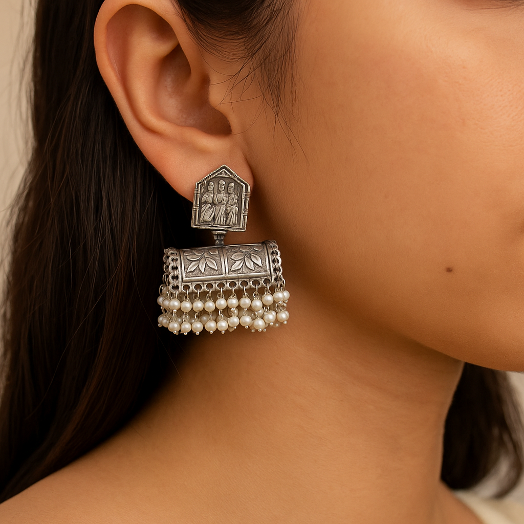 Temple Pearl Jhumka