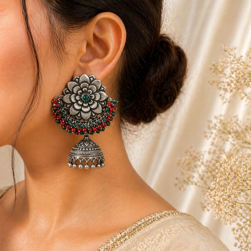 Gulnaar Floral Jhumkas