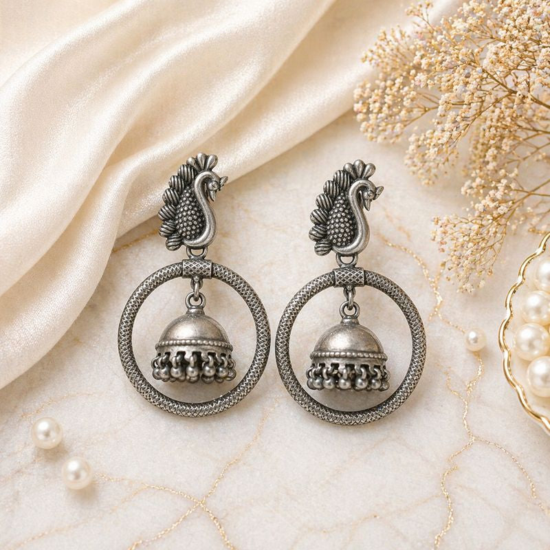Mayur Chakra Jhumkas