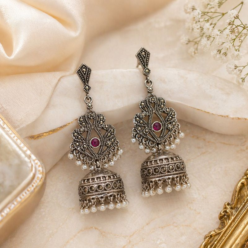 Aurelle Marcasite Jhumka
