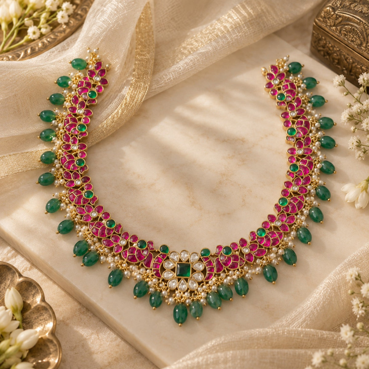 Emerald Green Drop Necklace