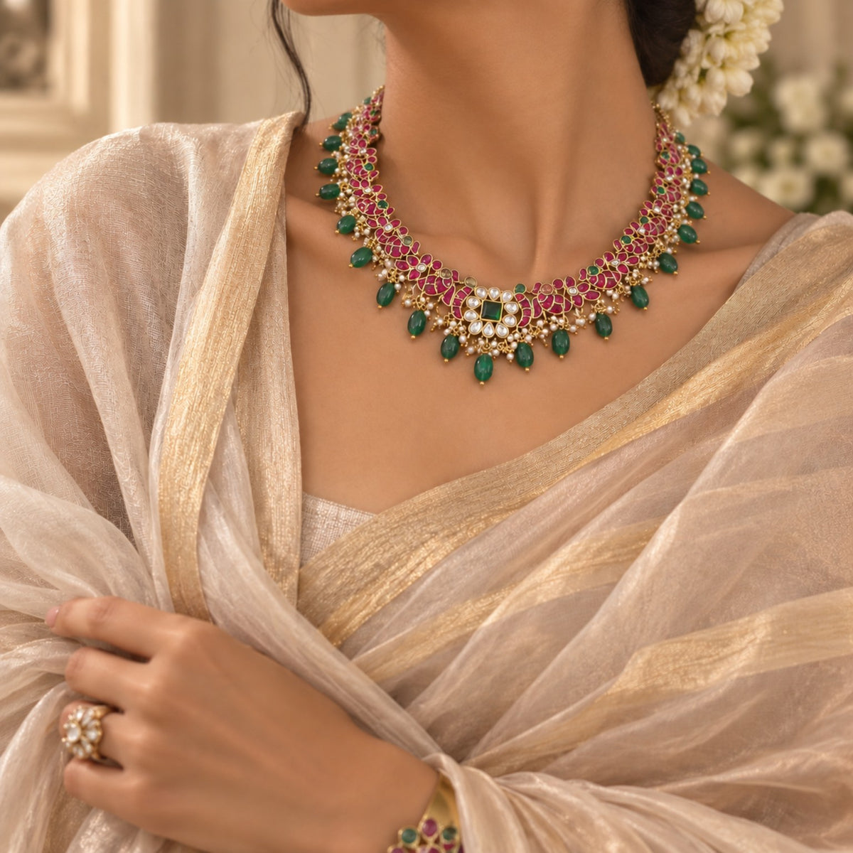 Emerald Green Drop Necklace