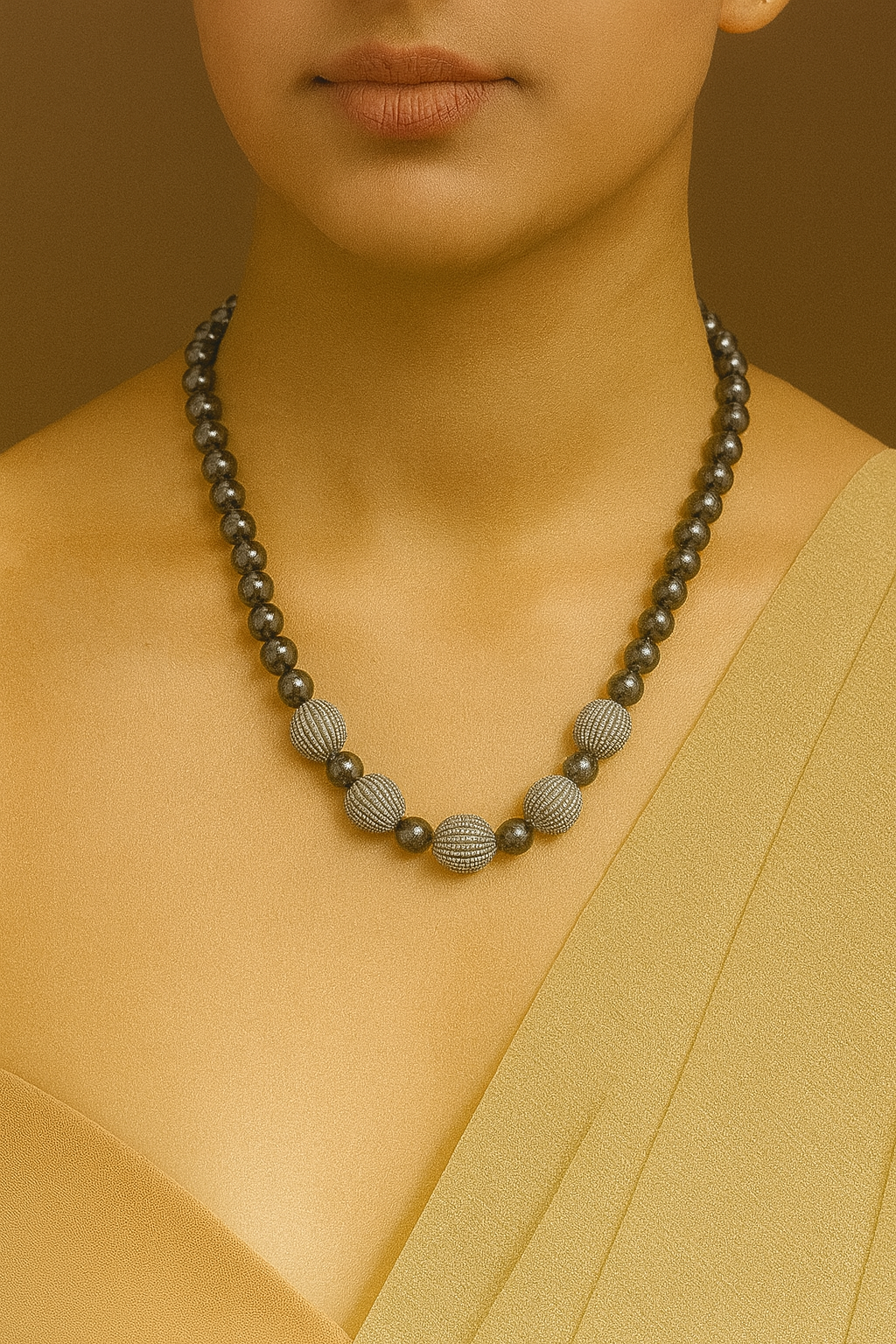 Silver Beaded Necklace