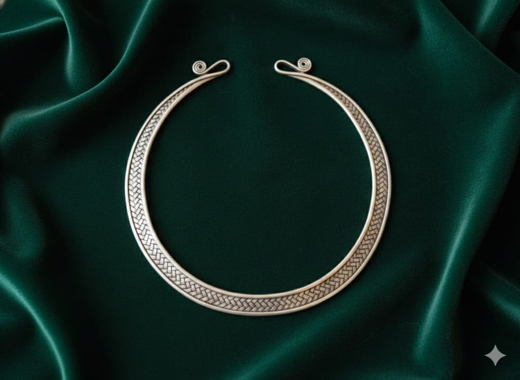 Aurelia Weave Silver Torque Necklace