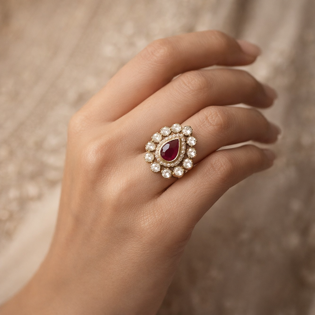 Ruby Polki Ring