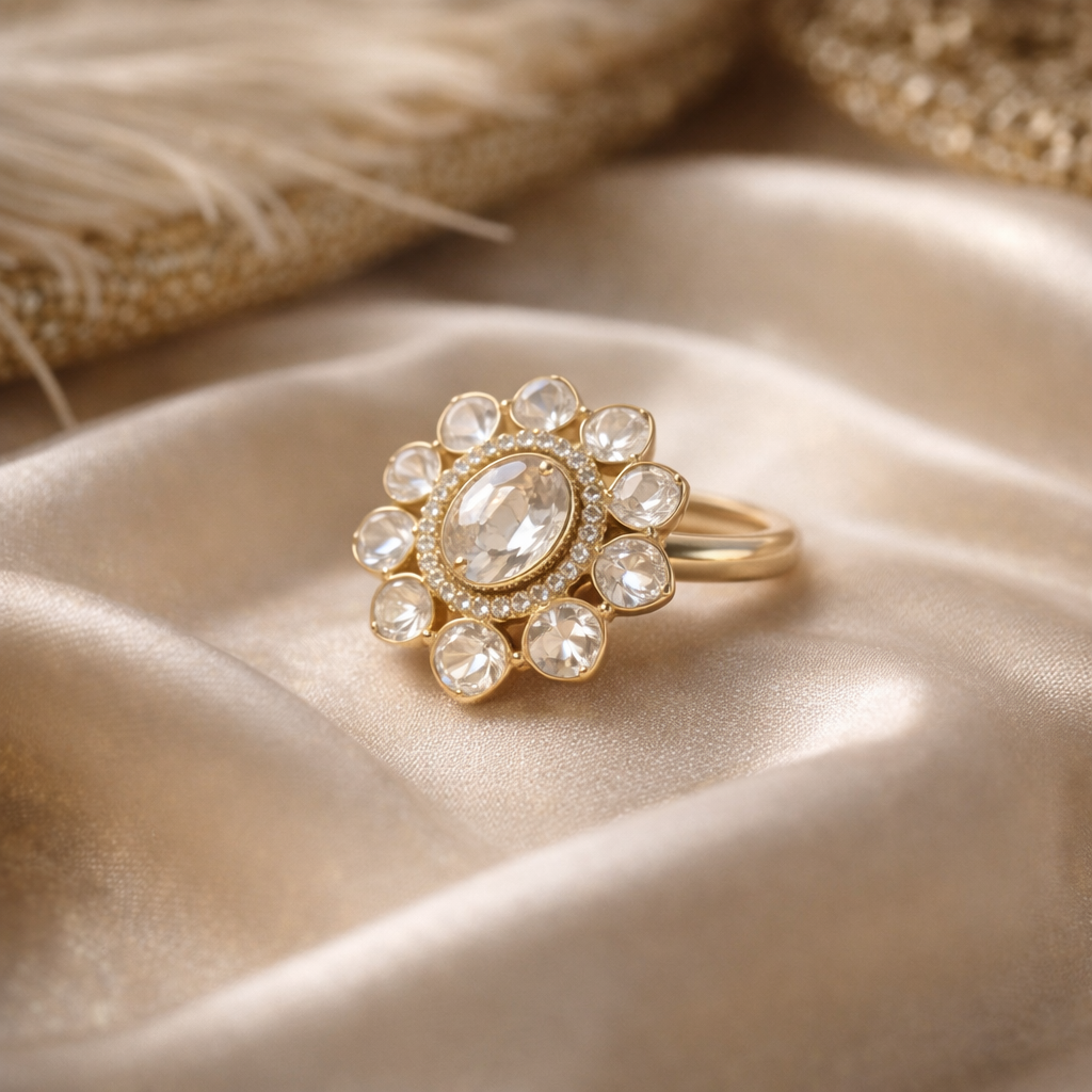 Bloom Polki Moissanite Ring