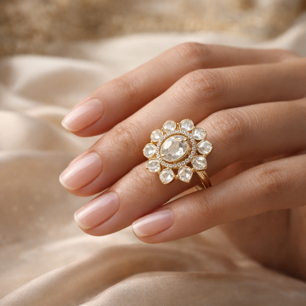 Bloom Polki Moissanite Ring