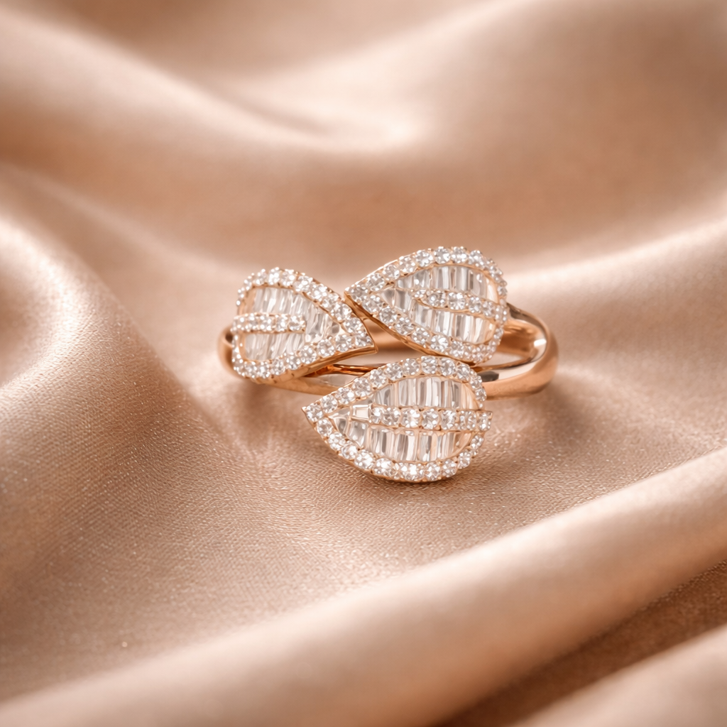Roselle Leaf Trio Ring
