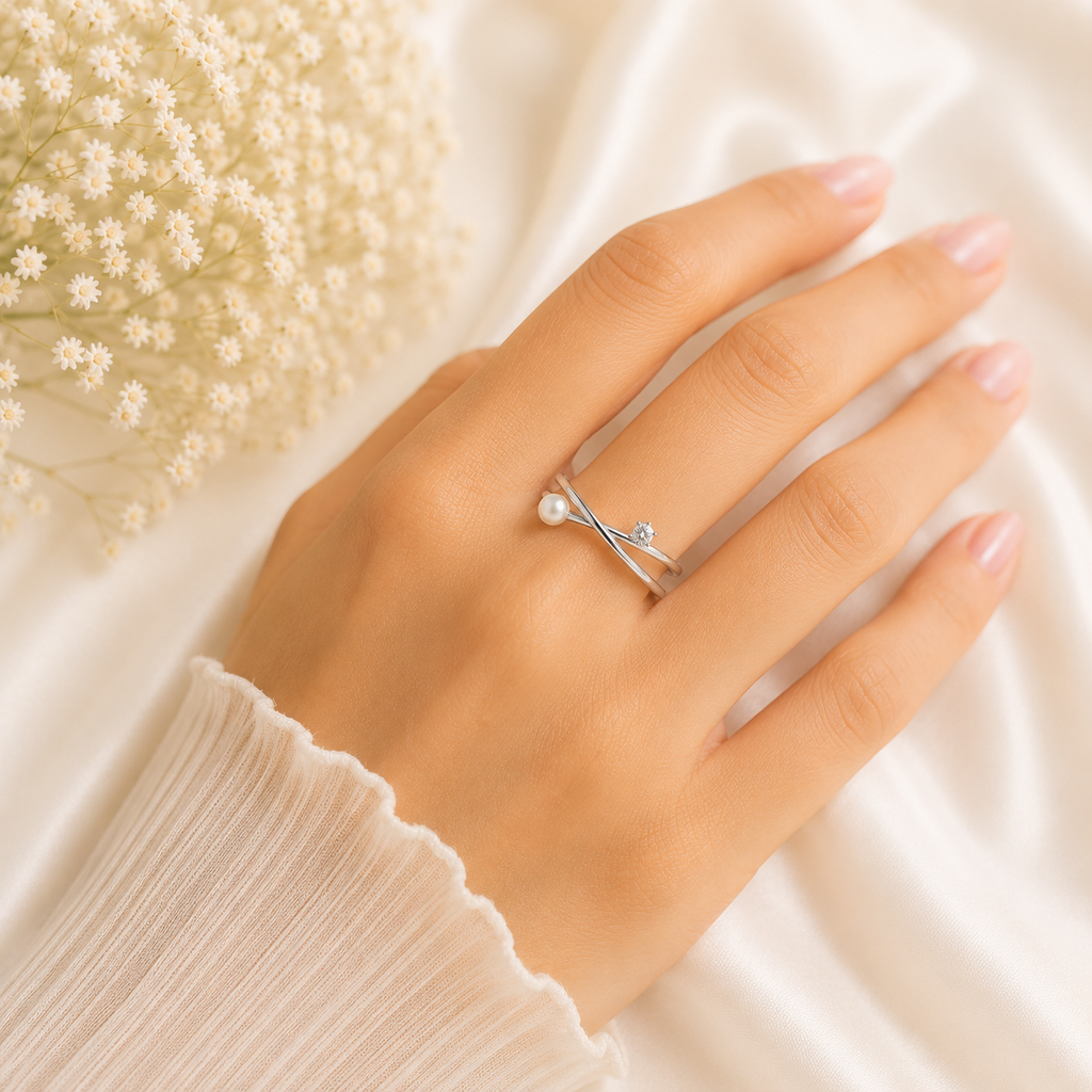 Pearl Whisper Adjustable Ring