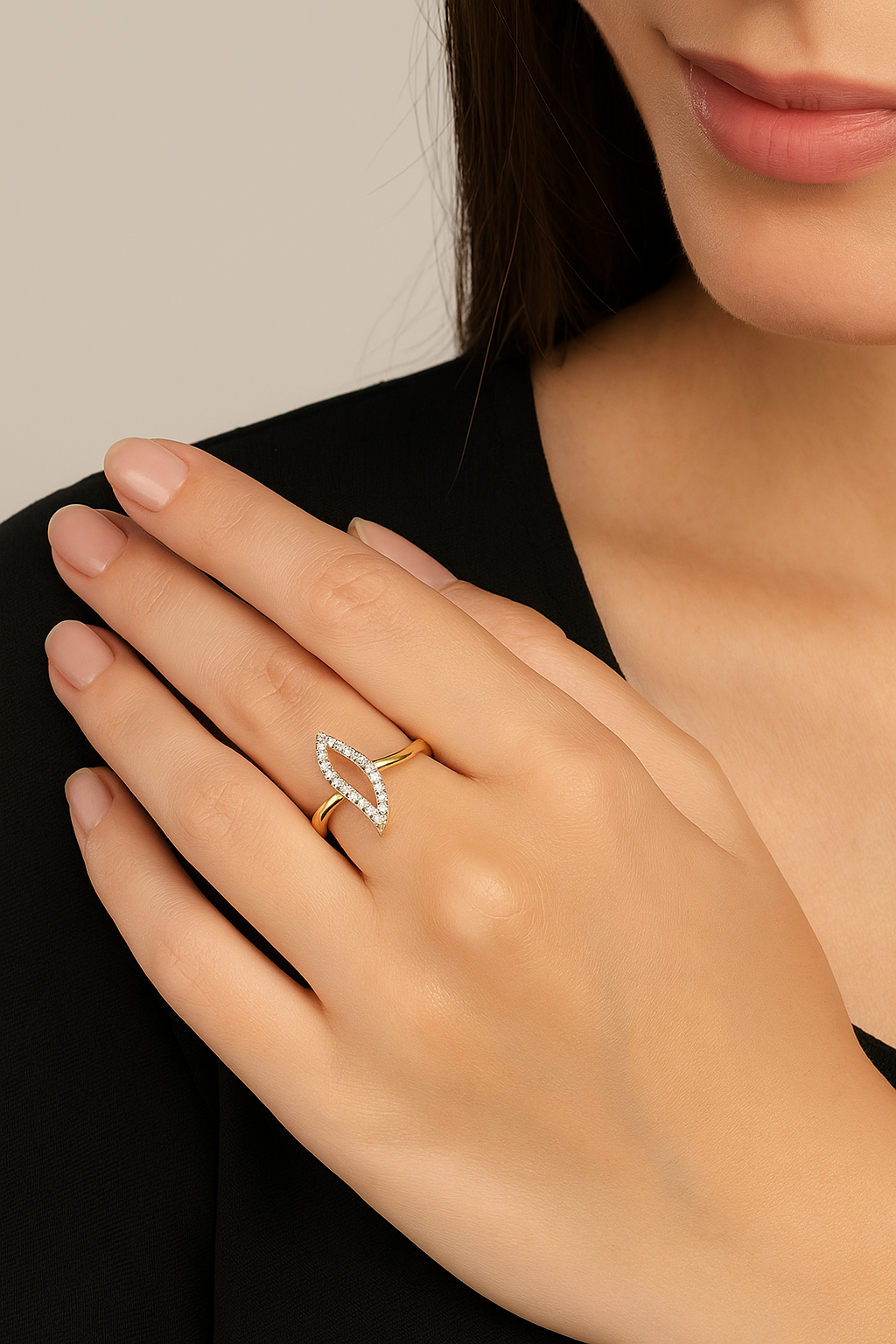 Marquise Shaped Diamond Ring