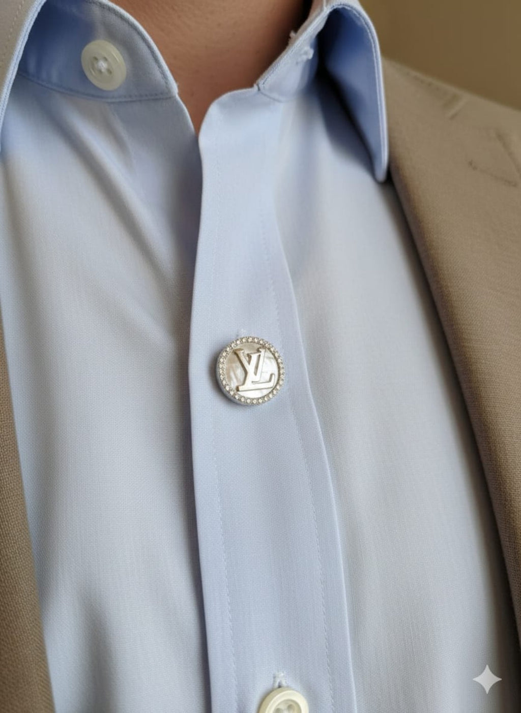 LV-Style Mother-of-Pearl Shirt Button
