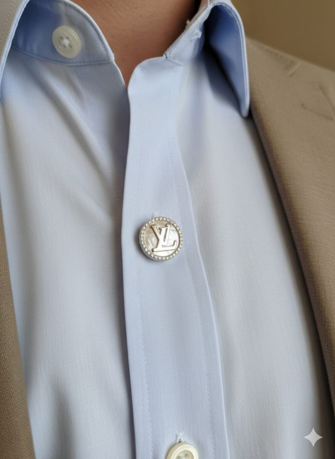 LV-Style Mother-of-Pearl Shirt Button