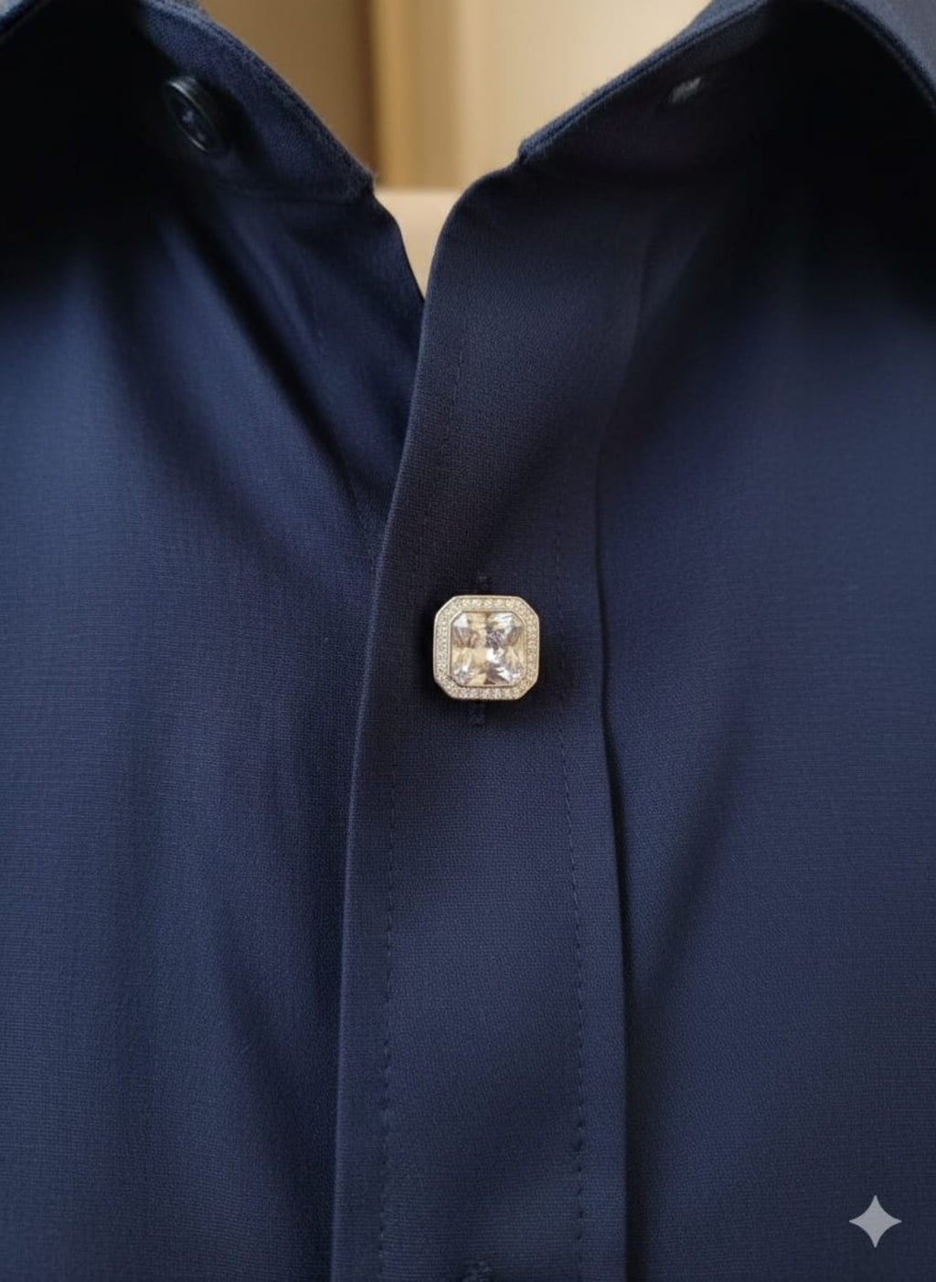 Royale Square Crystal Shirt Button