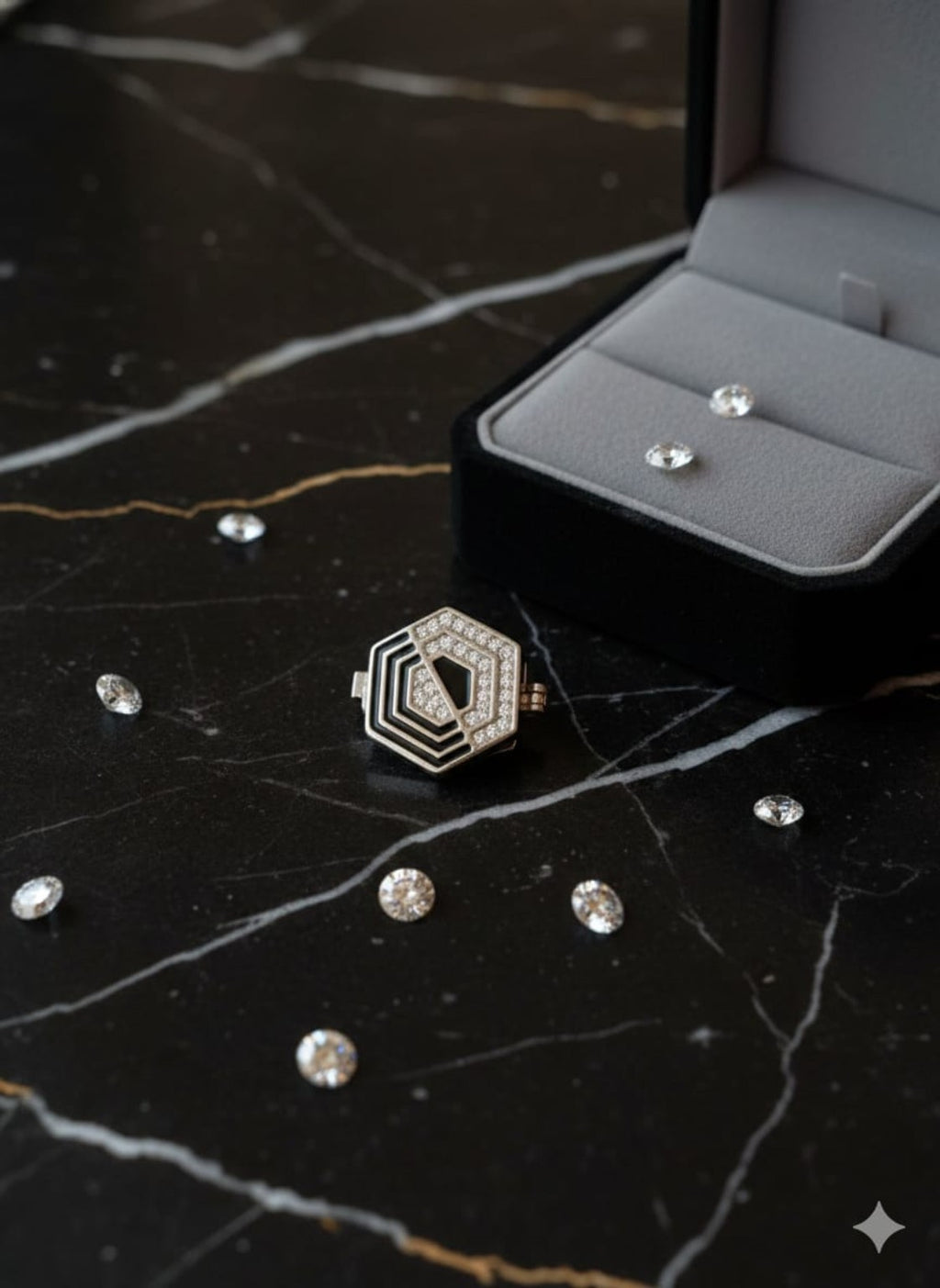 Hexa Luxe Crystal Shirt Button