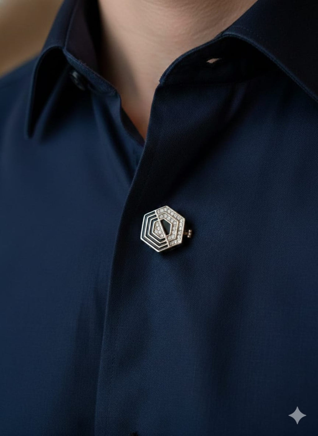 Hexa Luxe Crystal Shirt Button