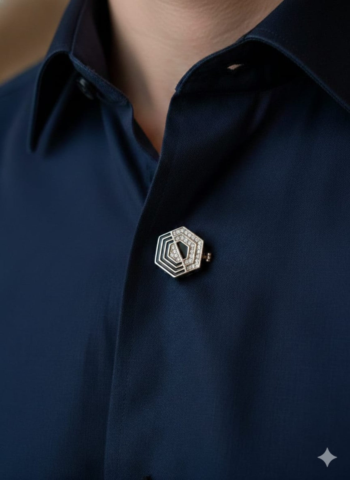 Hexa Luxe Crystal Shirt Button
