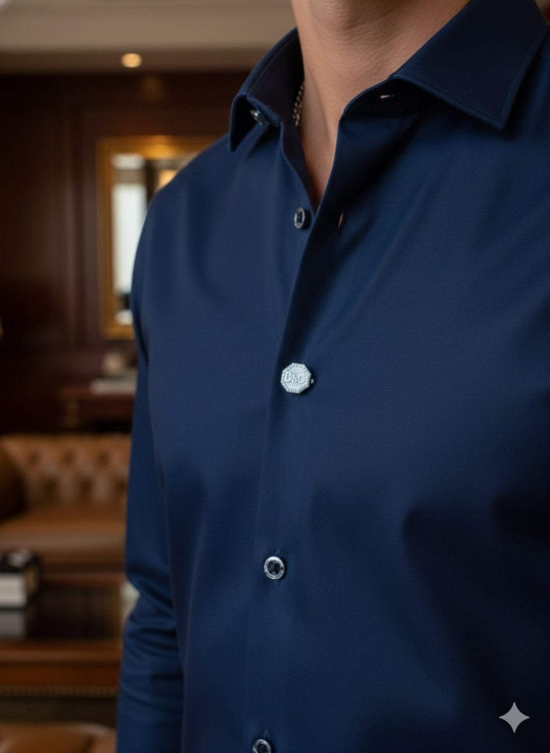 Orbit Luxe Crystal Shirt Button