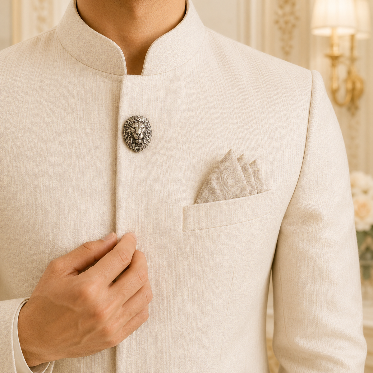 Simhraj Crest Button