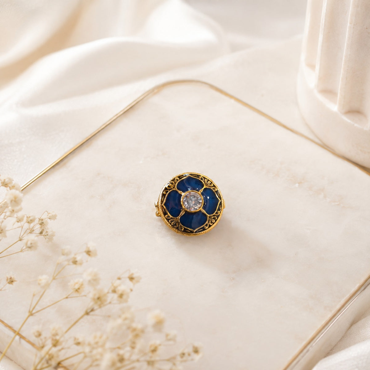 Blue Enamel Shirt Button