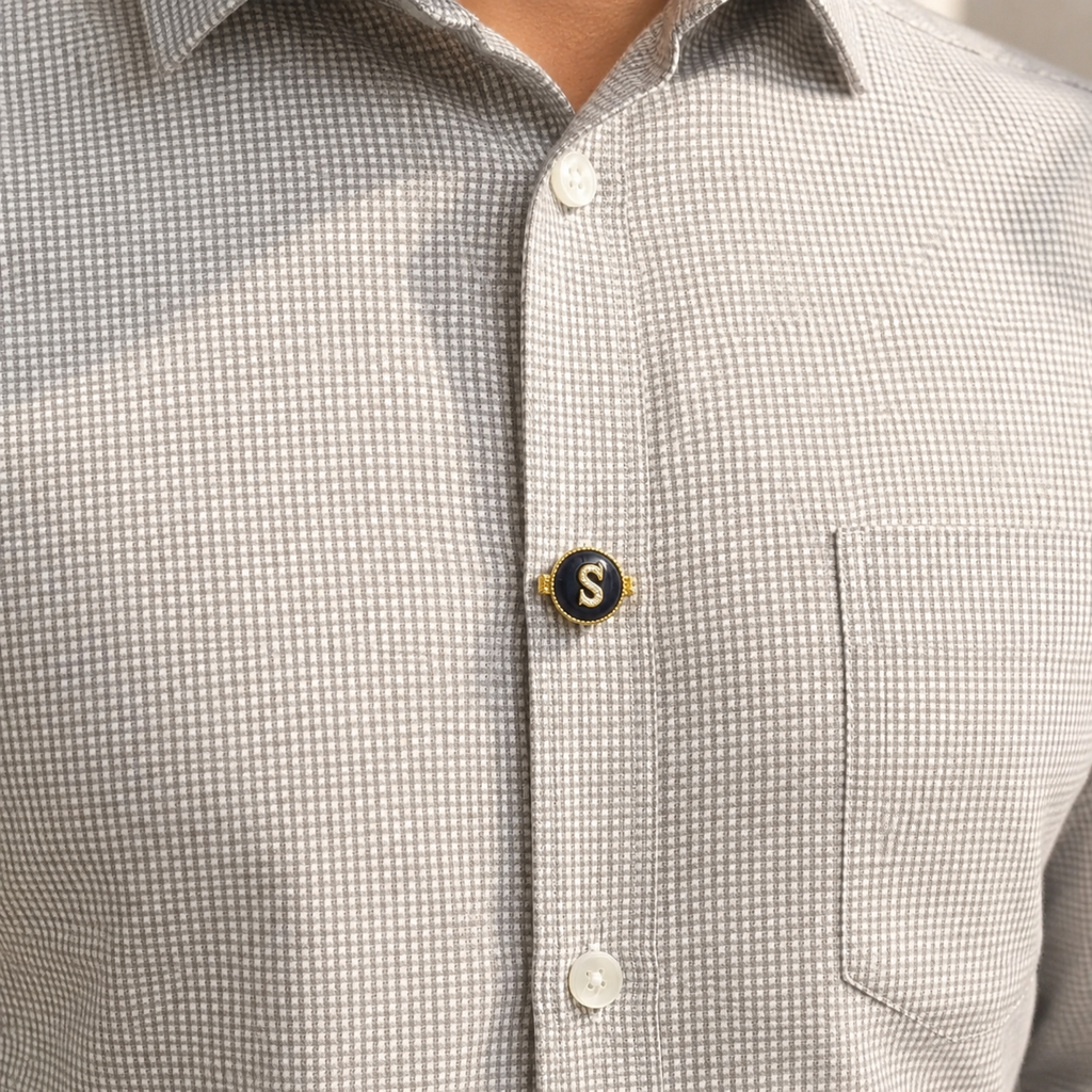 Signature Initial Shirt Button