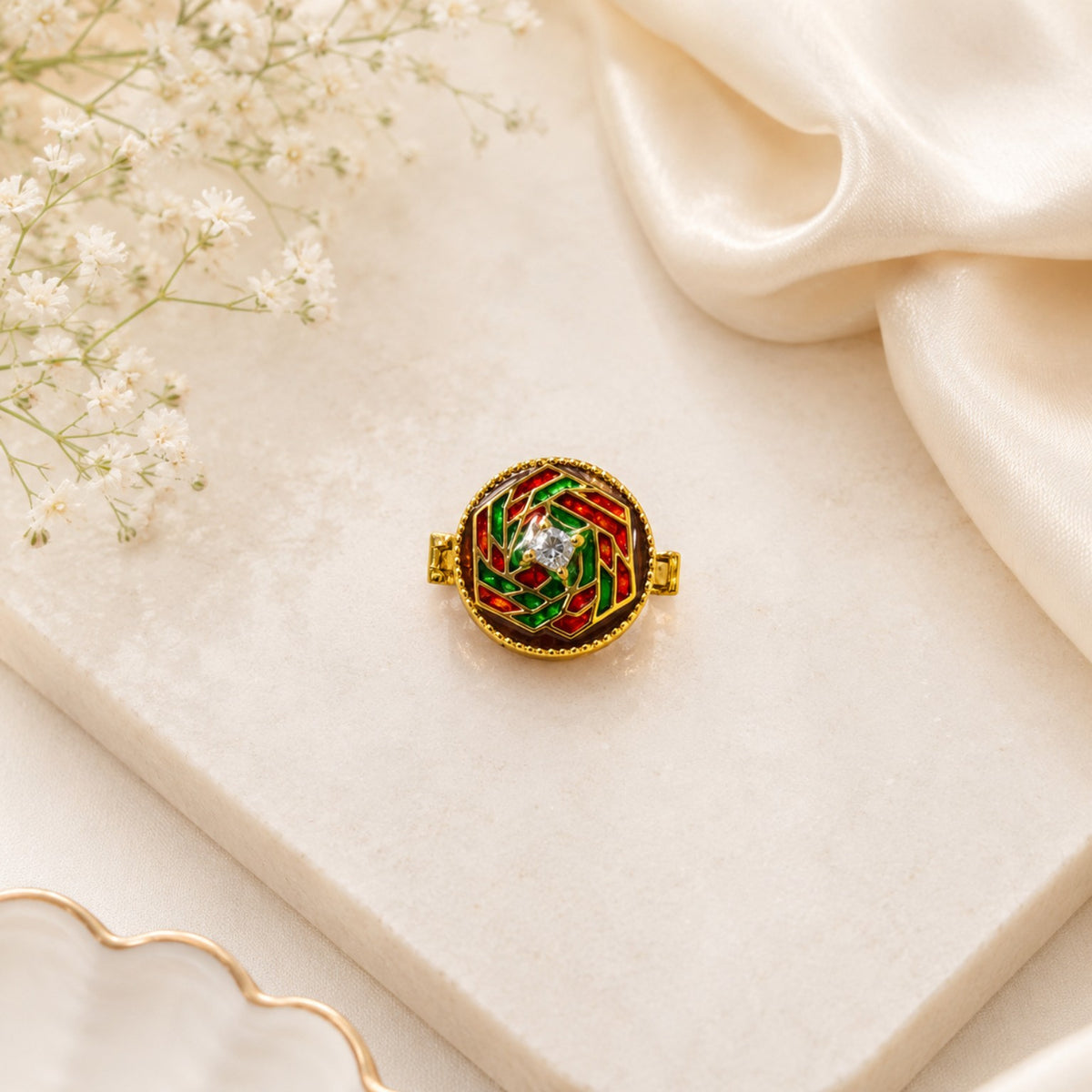 Varnika Multicolour Enamel Shirt Button