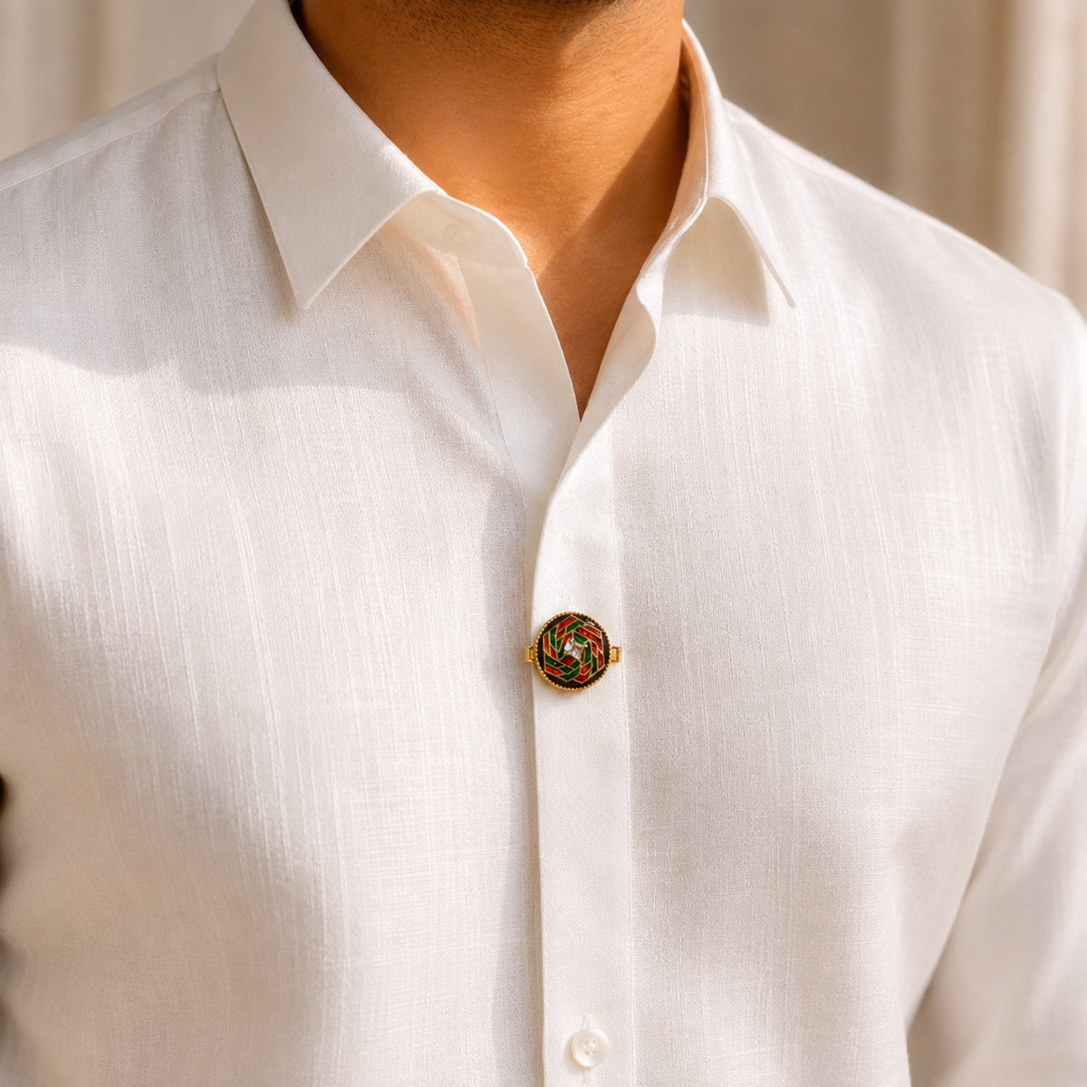 Varnika Multicolour Enamel Shirt Button