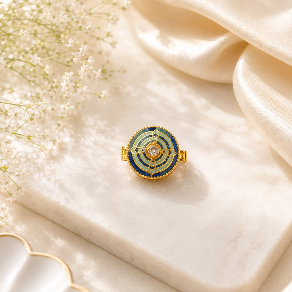Sapphire Mandala Shirt Button