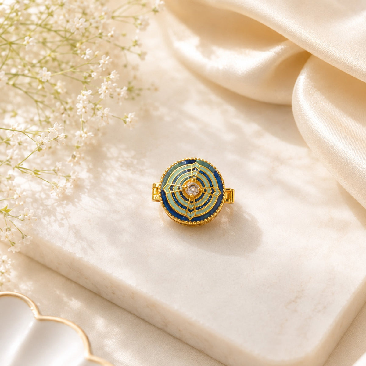 Sapphire Mandala Shirt Button