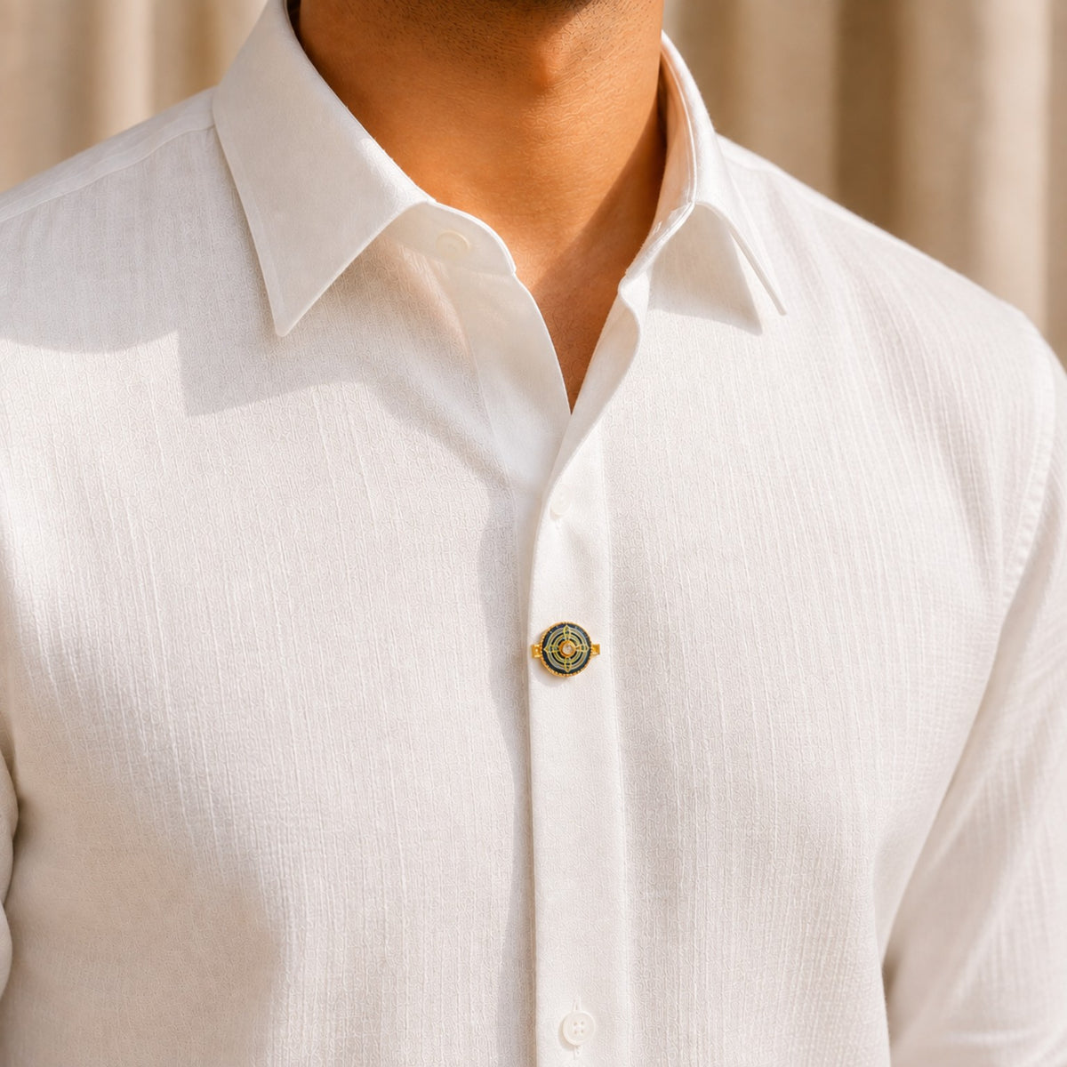 Sapphire Mandala Shirt Button