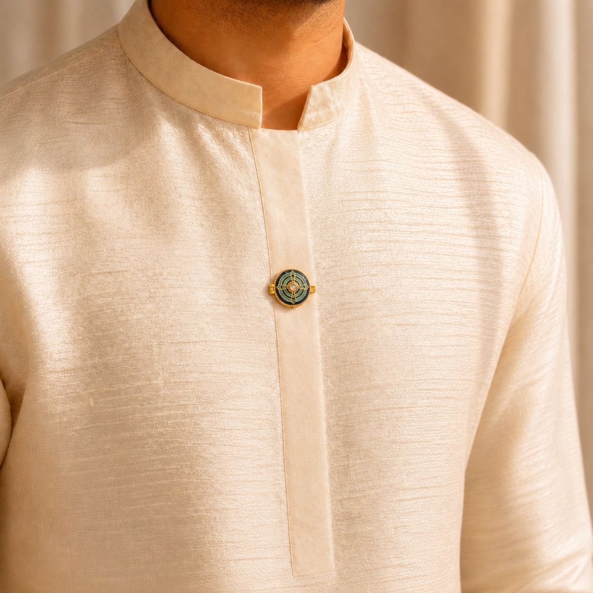 Sapphire Mandala Shirt Button