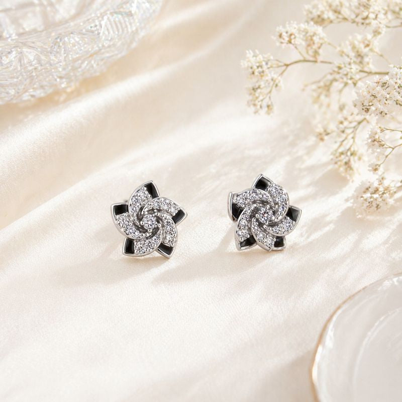 Noir Petal Studs
