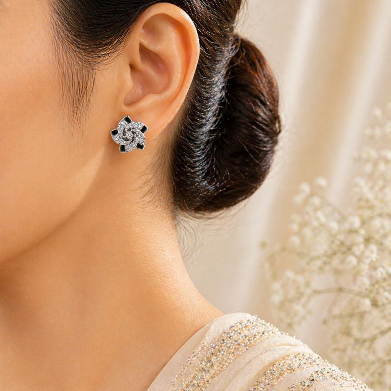 Noir Petal Studs