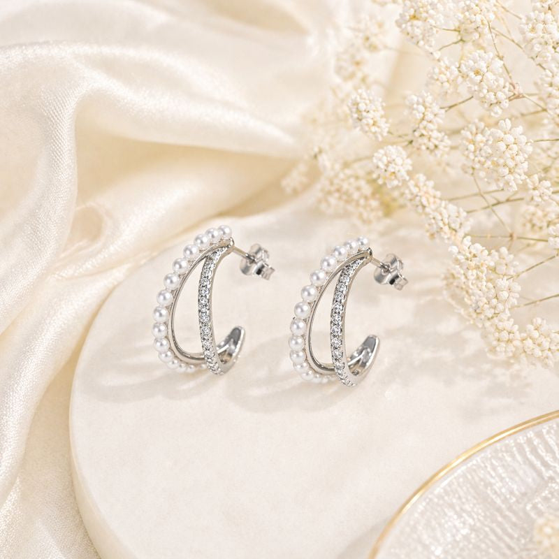 Pearl Twist Hoops